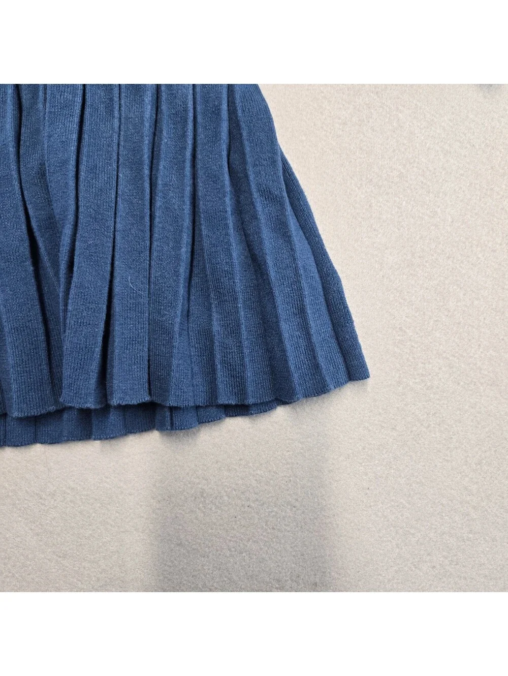 Cygnet Living Pleated Knit Dress Girls 12M Navy Cream Cotton Cashmere Blend NWOT